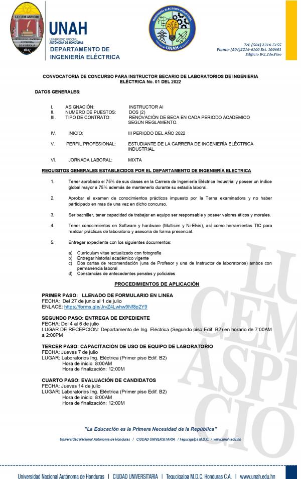 CONVOCATORIA DE CONCURSO PARA INSTRUCTOR BECARIO DE LABORATORIOS DE ING. ELECTRICA 2 page 0001